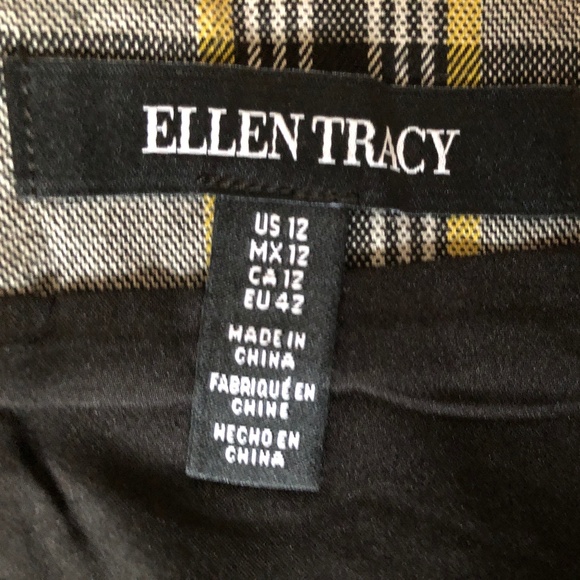 Brand New Women's Ellen Tracy Plaid Asymmetrical-Hemmed Skirt - Picture 5 of 16